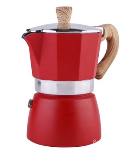 Mokka Pot Red Wooden handle