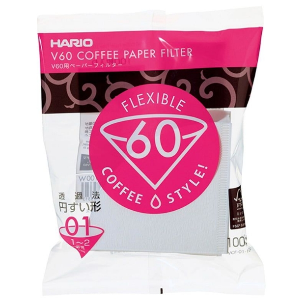 Picture of Hario - white paper filters - V60 - 01 - 100 pieces