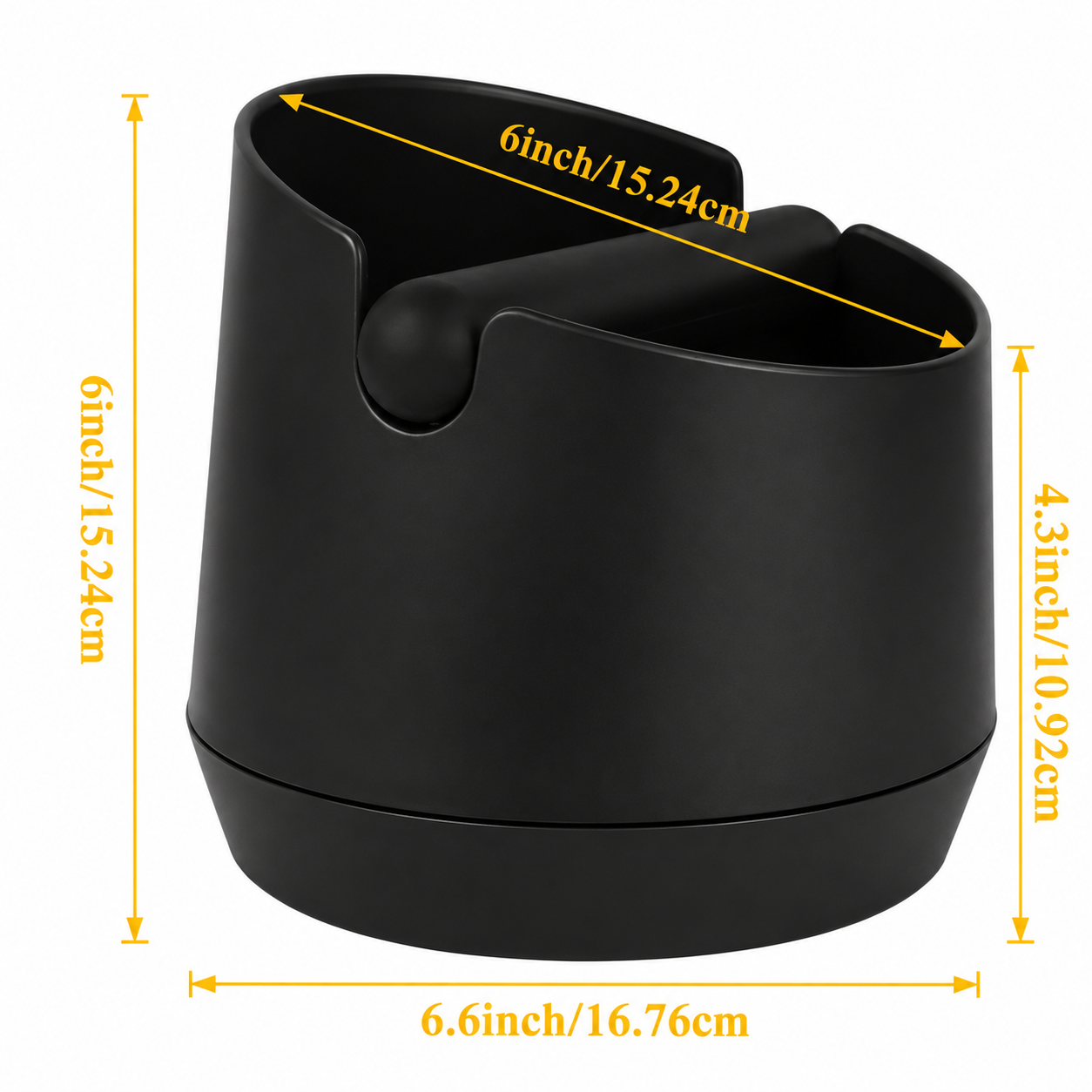 BeanArt Coffee Roasters - Round Knock Box 6 Inch Black