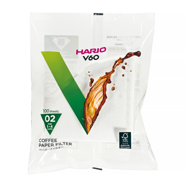 Picture of Hario V60 Paper Filters 02 White 100 Pcs