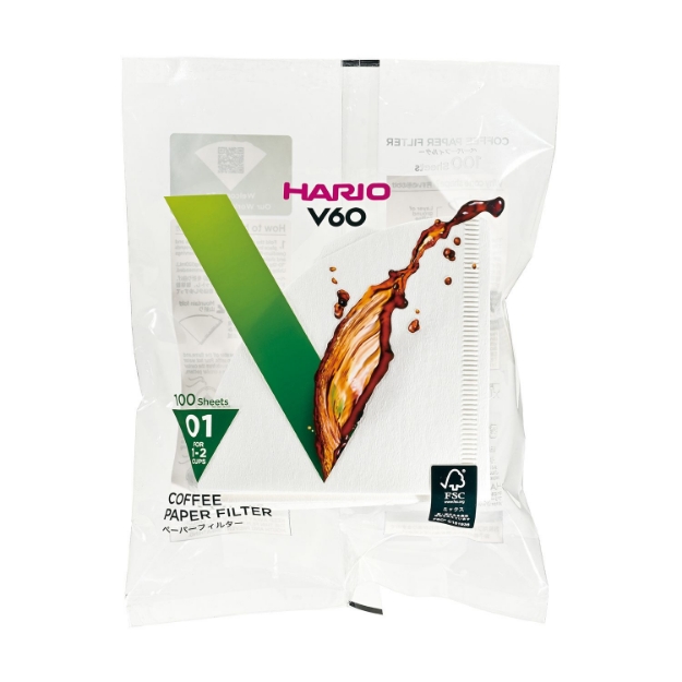 Picture of Hario V60 Paper Filters 01 White 100 pcs