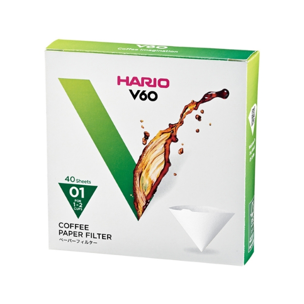 Picture of Hario V60 Paper Filters 01 White 40 Pcs